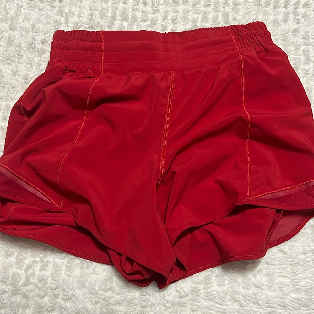 Red Lulu lemon shorts